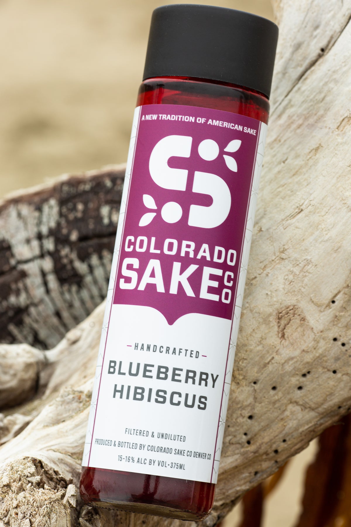 Colorado Sake Co. Blueberry Hibiscus Junmai Ginjo sake, 375ml bottle