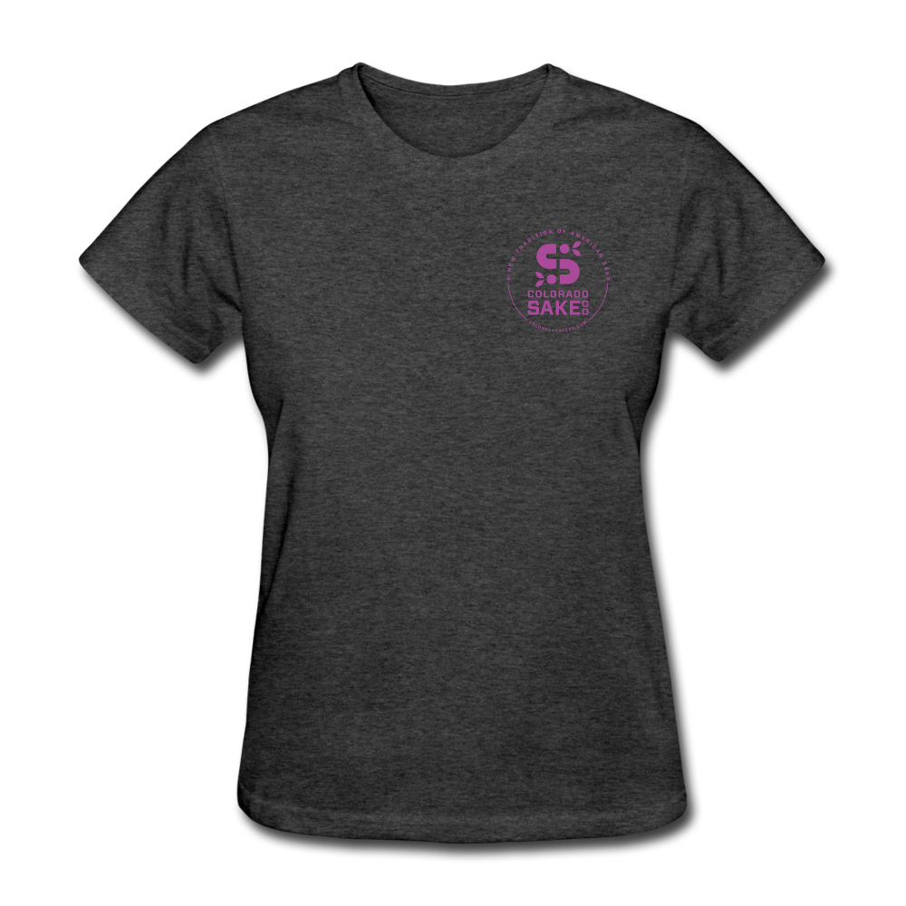 Women's T - Stamped Logo - heather black