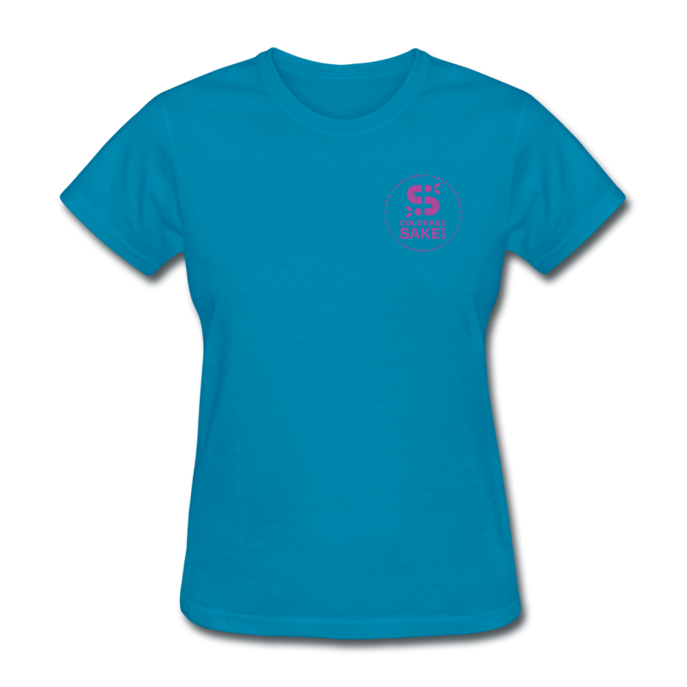 Women's T - Stamped Logo - turquoise