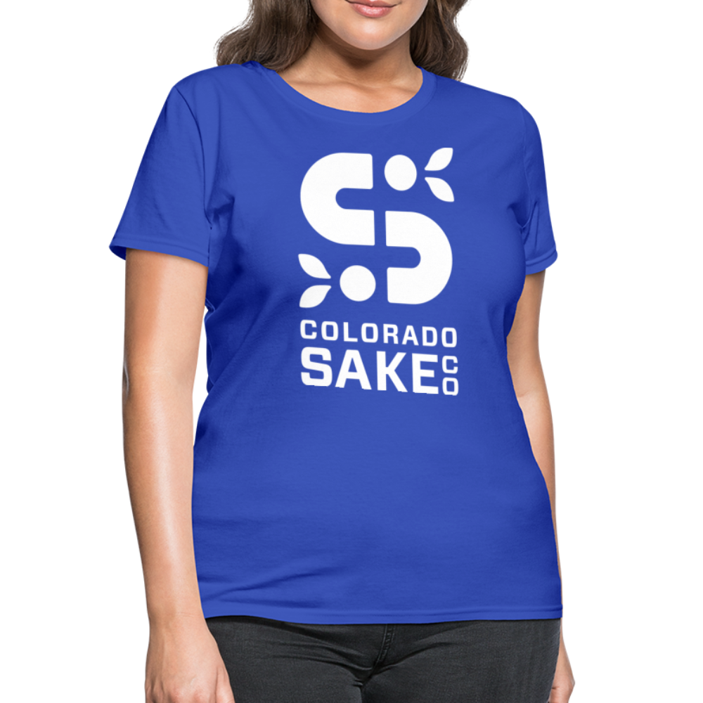 Women's T - Iconic White - royal blue