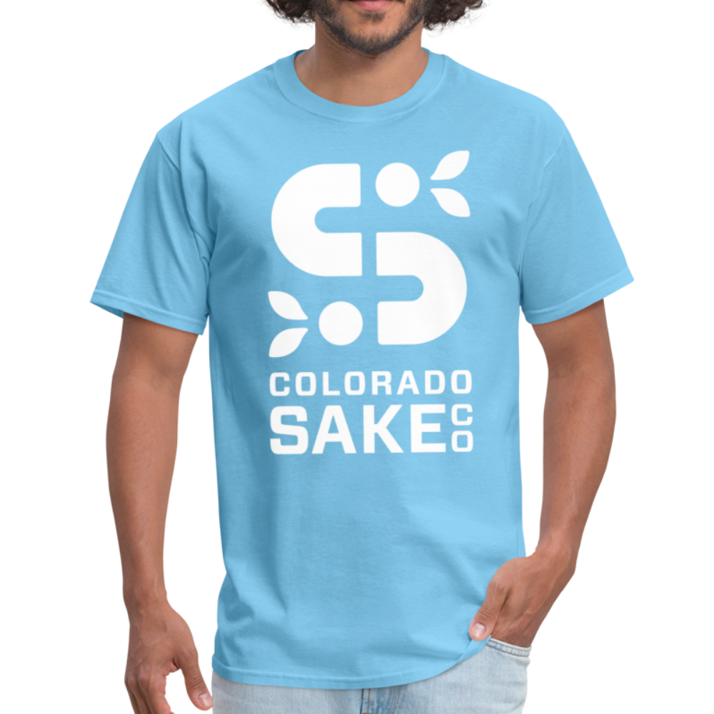 Classic T - Iconic White - aquatic blue