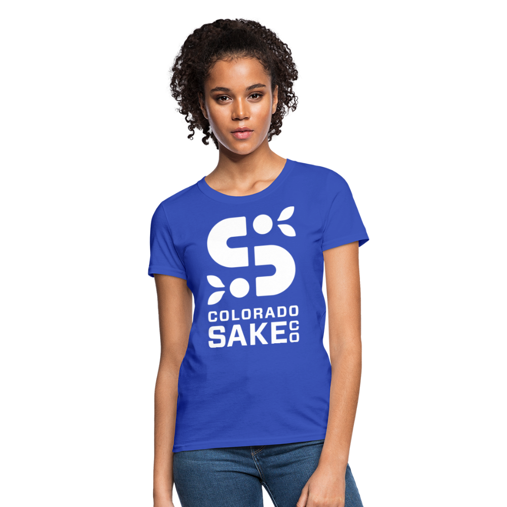 Women's T - Iconic White - royal blue