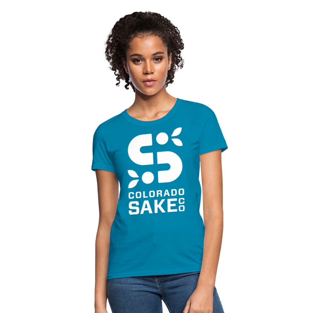 Women's T - Iconic White - turquoise