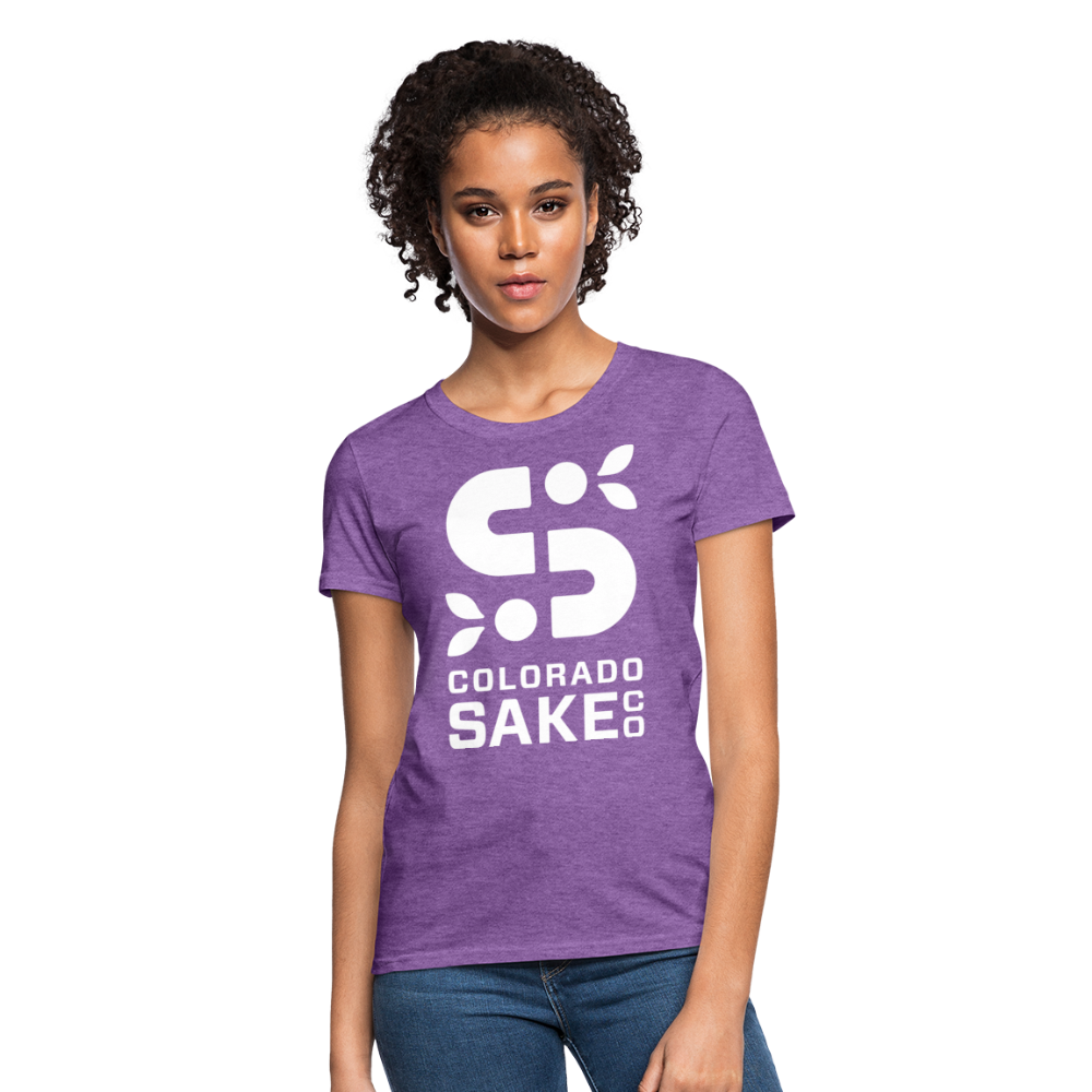 Women's T - Iconic White - purple heather