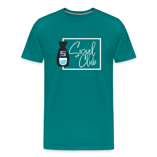 Sake Club Shirt - White Text - teal