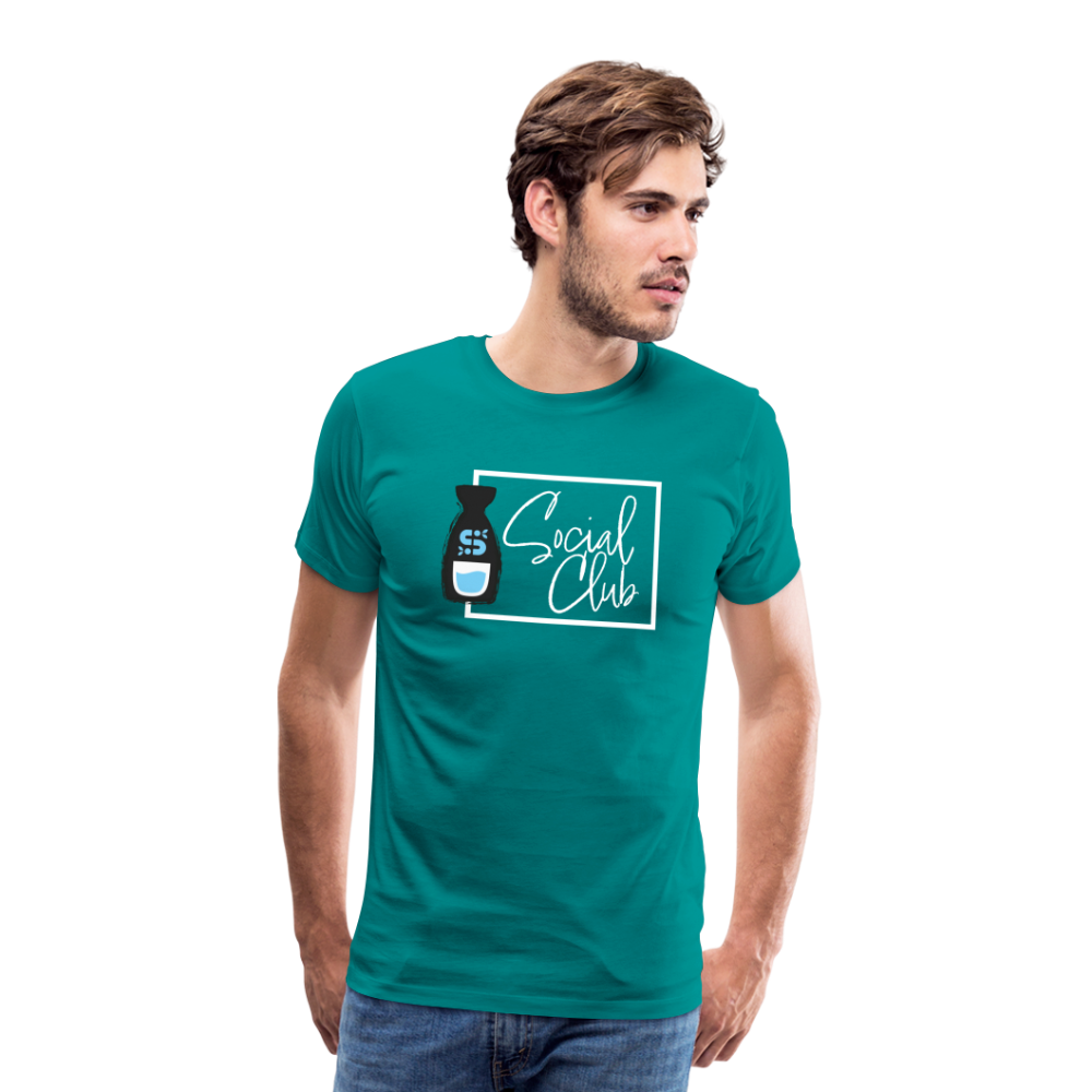 Sake Club Shirt - White Text - teal