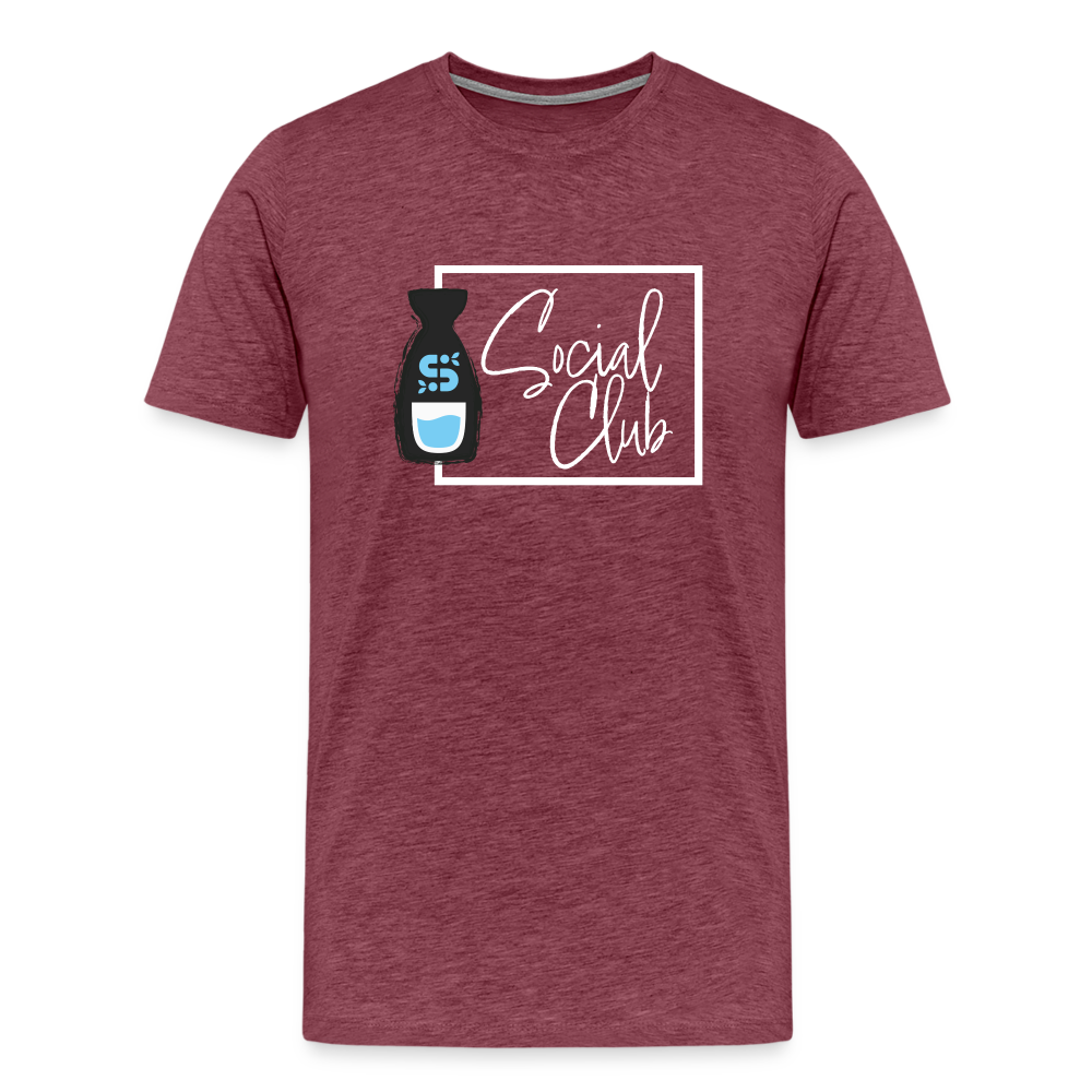 Sake Club Shirt - White Text - heather burgundy