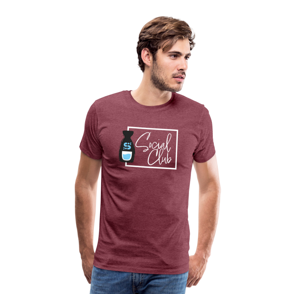 Sake Club Shirt - White Text - heather burgundy