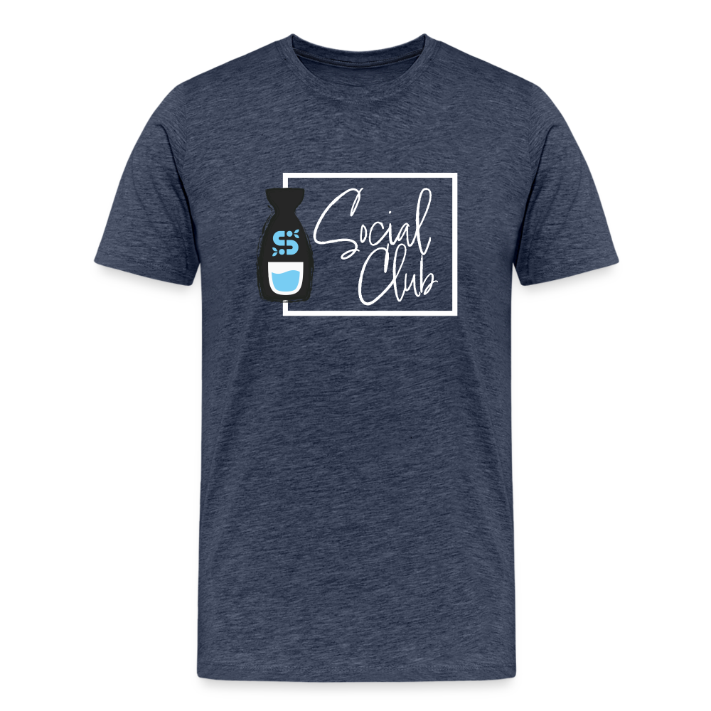 Sake Club Shirt - White Text - heather blue