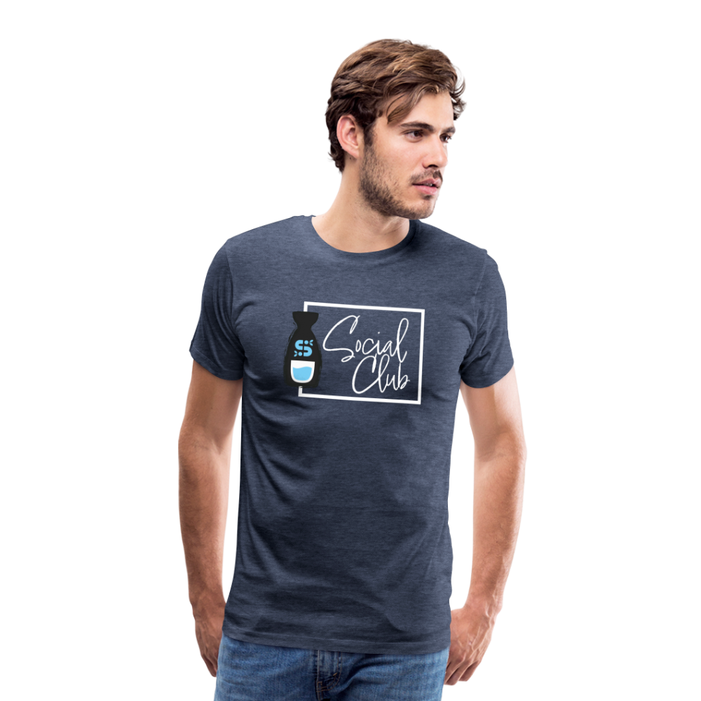 Sake Club Shirt - White Text - heather blue