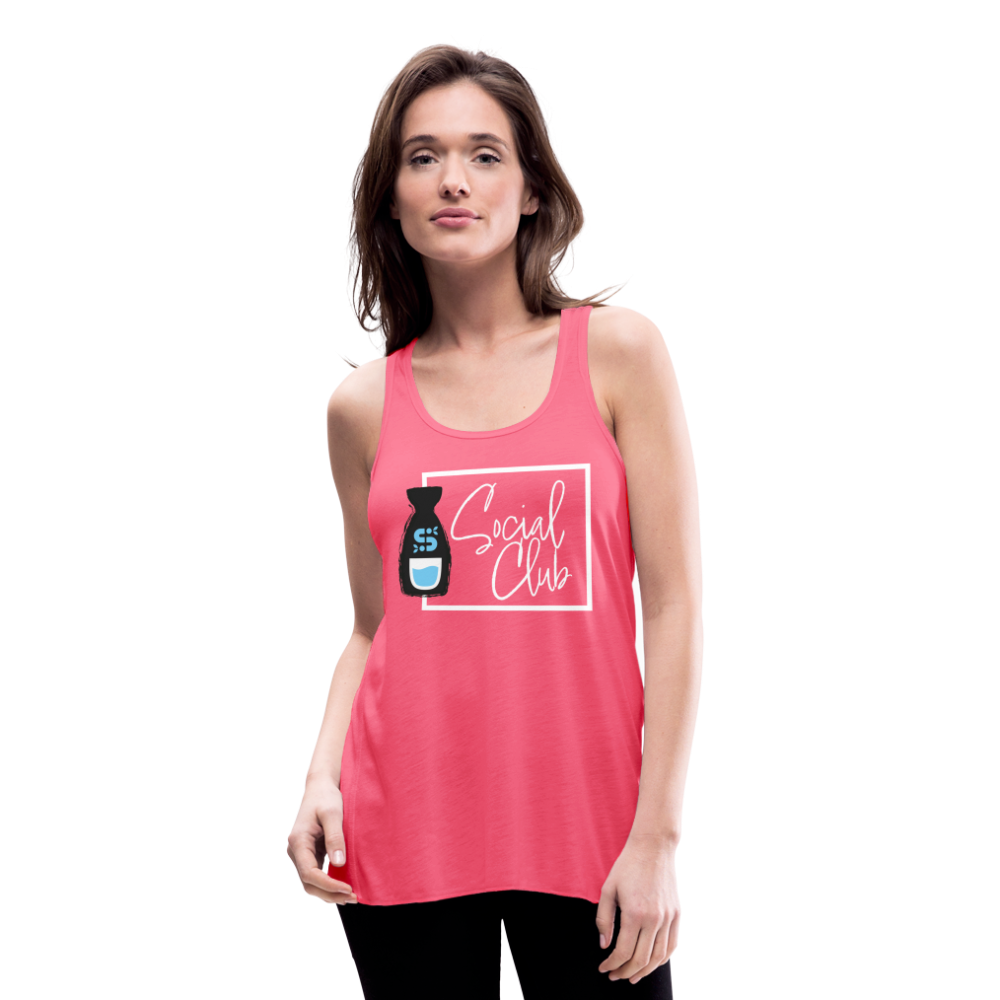 Women's Flowy Tank Top - Sake Club - neon pink