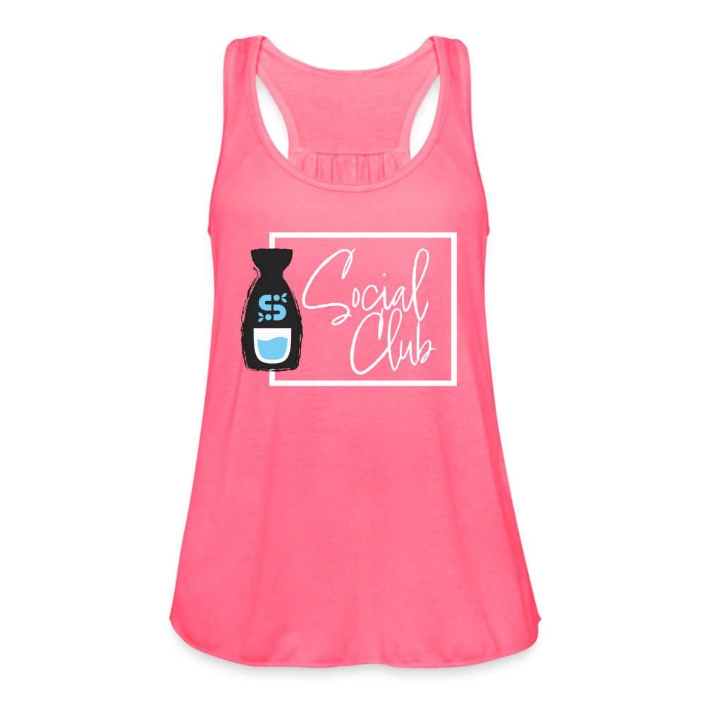 Women's Flowy Tank Top - Sake Club - neon pink